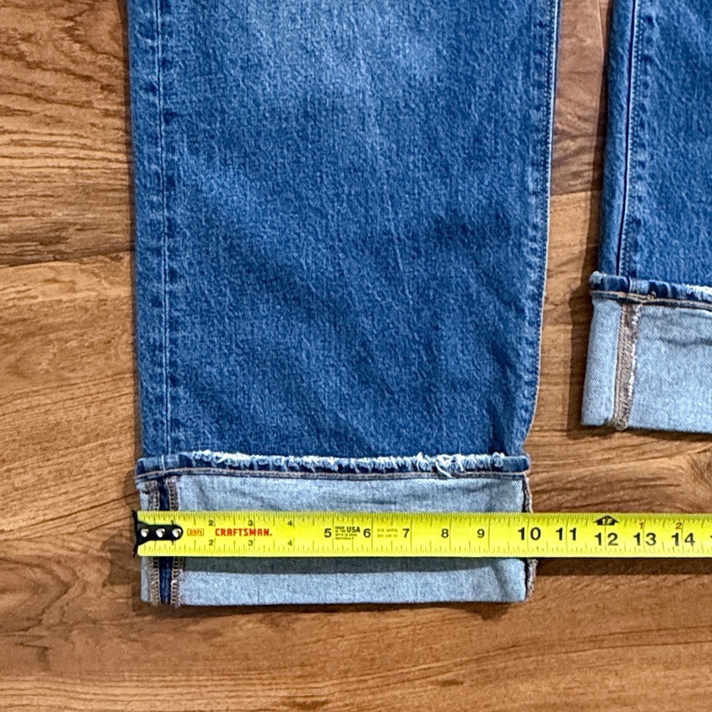 American Eagle Outfitters Stovepipe Women Sz 10 Wide High Rise Blue Zip Fly Jean - Picture 6 of 8